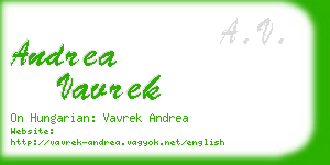 andrea vavrek business card